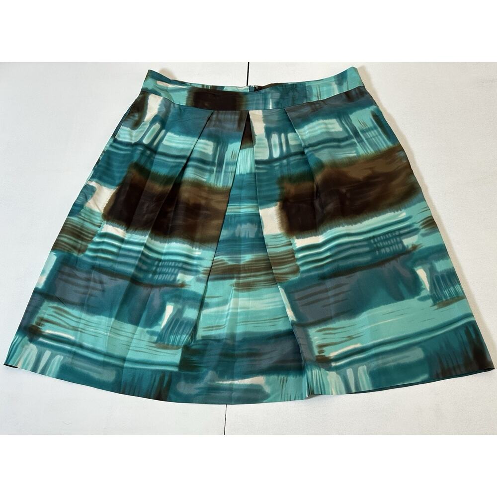 Banana Republic Women’s Turquoise Silk Flare Skirt with Pocket Size 14